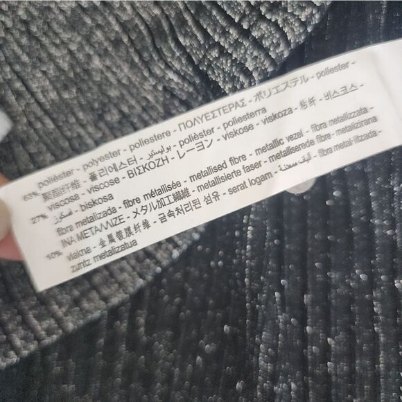 Zara true wrap metallic long sleeve ribbed knit cardigan style blouse - Picture 14 of 16